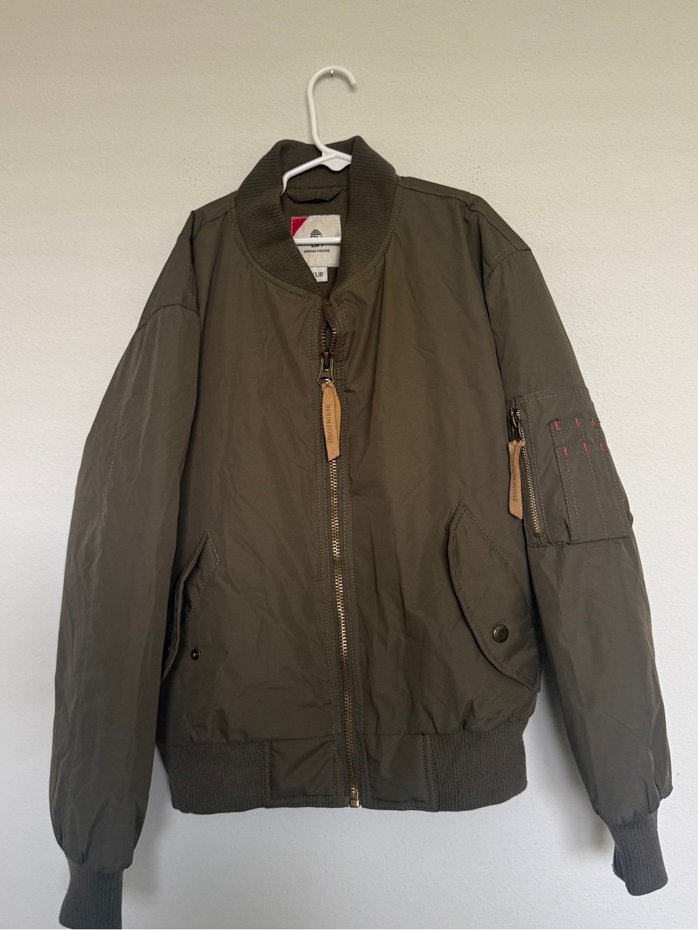 Kids Olive Bomber Jacket by Denim House Brand unisex